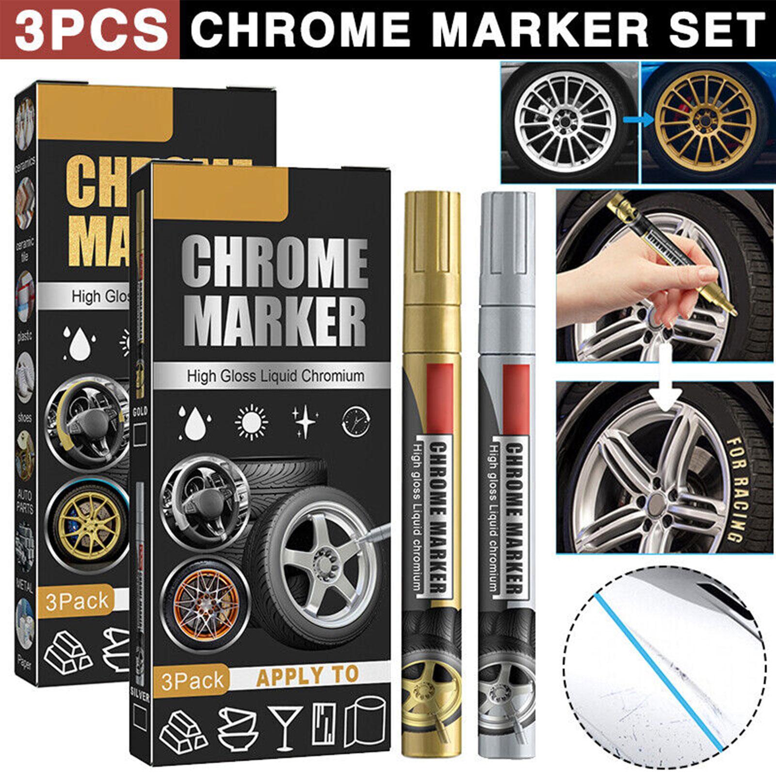 Tee Height Marker - 3 unids/set rotulador cromado coche DIY